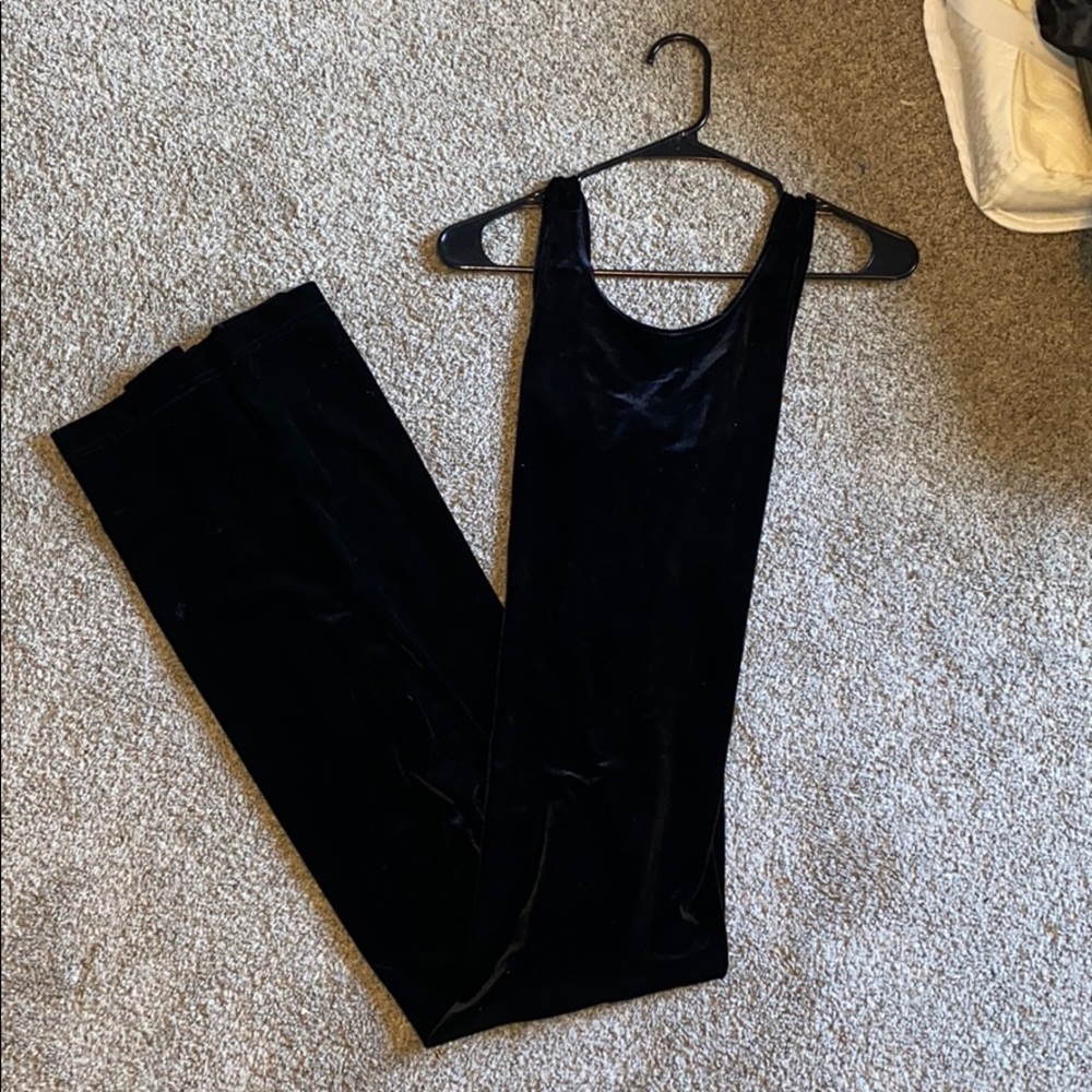 Black velvet floor length dress